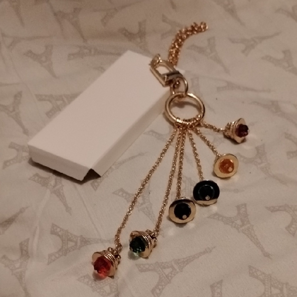 Effy Gold Tone Charm Bell Multicolor Handbag Purse Jewelry (6) Bells